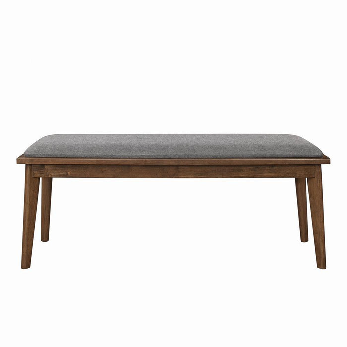 Alfredo Upholstered Dining Bench Grey and Natural Walnut - Home Discount Furniture - NJ-linden