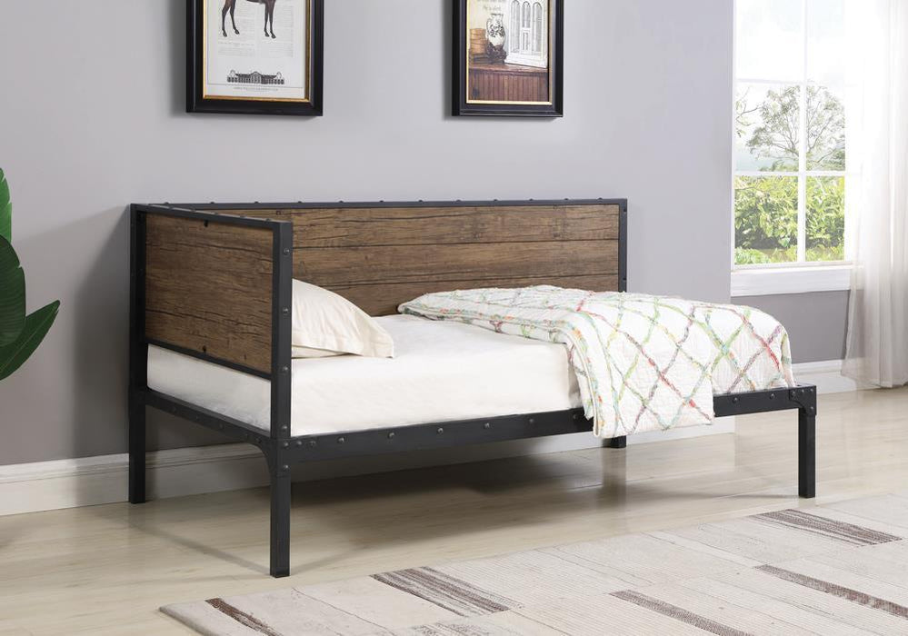 Getler Daybed Weathered Chestnut and Black - Home Discount Furniture - NJ-linden