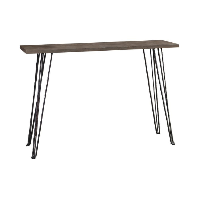 Neville Rectangular Console Table Concrete and Black - Home Discount Furniture - NJ-linden