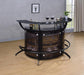 Dallas 2-shelf Home Bar Smoked and Black Glass - Home Discount Furniture - NJ-linden