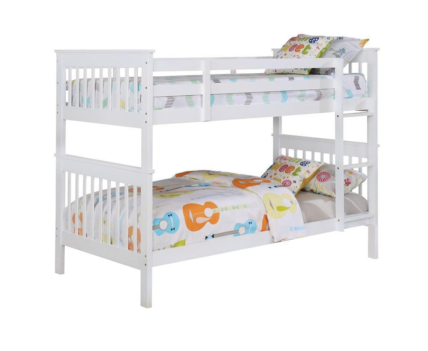 Chapman Twin Over Twin Bunk Bed White - Home Discount Furniture - NJ-linden