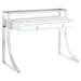 Gemma 2-drawer Writing Desk Glossy White and Chrome - Home Discount Furniture - NJ-linden