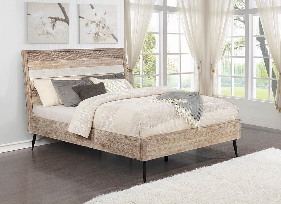 Marlow Queen Platform Bed Rough Sawn Multi - Home Discount Furniture - NJ-linden