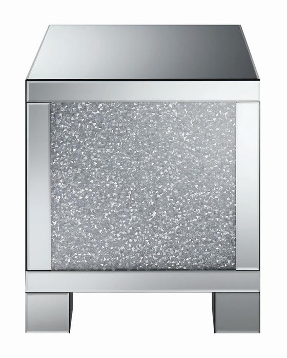 Gillian Square End Table Silver and Clear Mirror - Home Discount Furniture - NJ-linden