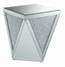 Amore Square End Table with Triangle Detailing Silver and Clear Mirror - Home Discount Furniture - NJ-linden