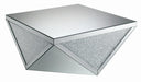 Amore Square Coffee Table with Triangle Detailing Silver and Clear Mirror - Home Discount Furniture - NJ-linden