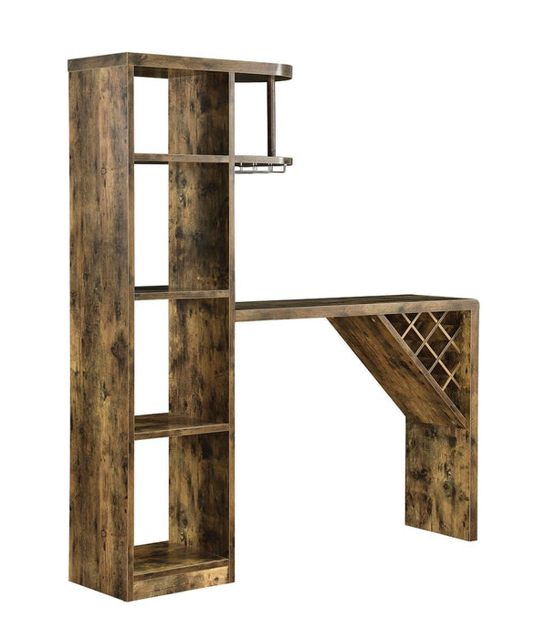 Belvedere 5-shelf Bar Table Storage Antique Nutmeg - Home Discount Furniture - NJ-linden