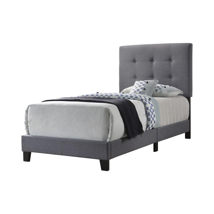 Mapes Tufted Upholstered Twin Bed Grey - Home Discount Furniture - NJ-linden