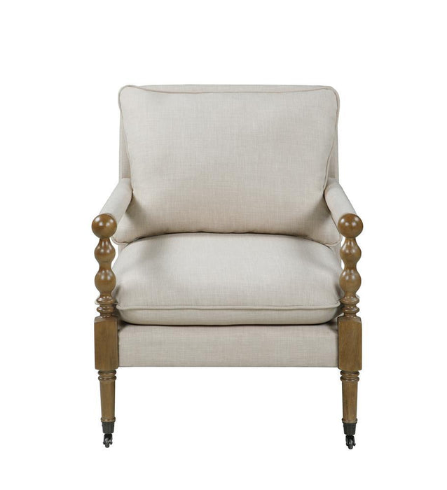 Dempsy Upholstered Accent Chair with Casters Beige - Home Discount Furniture - NJ-linden
