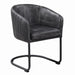 Banner Upholstered Dining Chair Anthracite and Matte Black - Home Discount Furniture - NJ-linden