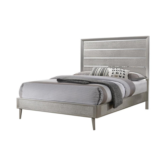 Ramon Eastern King Panel Bed Metallic Sterling - Home Discount Furniture - NJ-linden