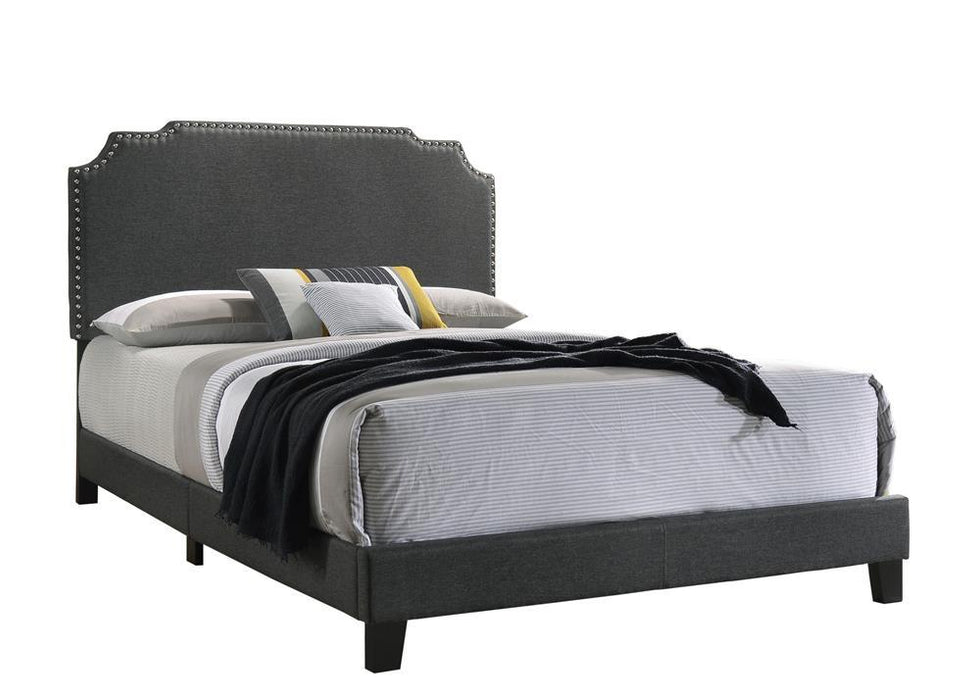 Tamarac Upholstered Nailhead Eastern King Bed Grey - Home Discount Furniture - NJ-linden