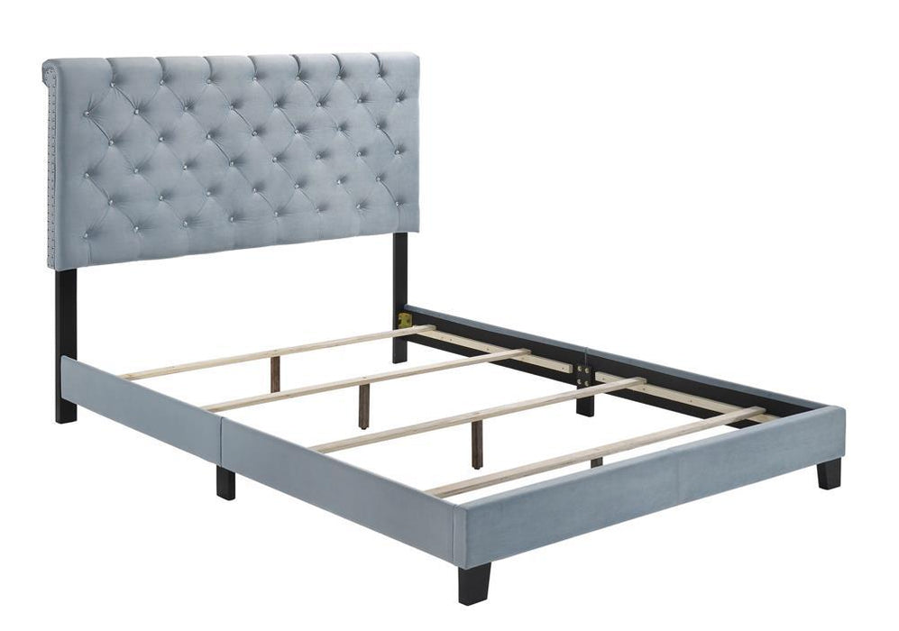 Warner Queen Upholstered Bed Slate Blue - Home Discount Furniture - NJ-linden