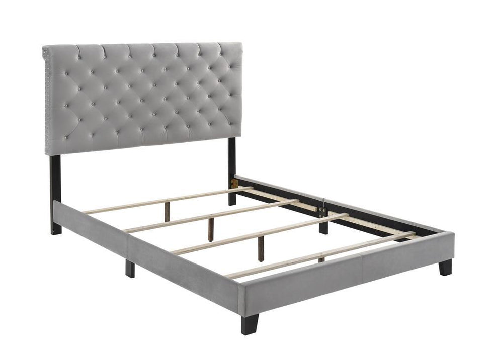 Warner Queen Upholstered Bed Grey - Home Discount Furniture - NJ-linden