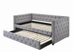Mockern Tufted Upholstered Daybed with Trundle Grey - Home Discount Furniture - NJ-linden