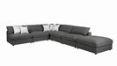 Serene Upholstered Rectangular Ottoman Charcoal - Home Discount Furniture - NJ-linden