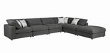 Serene Upholstered Rectangular Ottoman Charcoal - Home Discount Furniture - NJ-linden