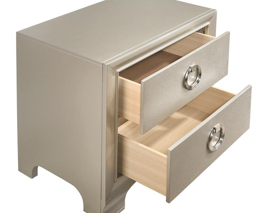 Salford 2-drawer Nightstand Metallic Sterling - Home Discount Furniture - NJ-linden