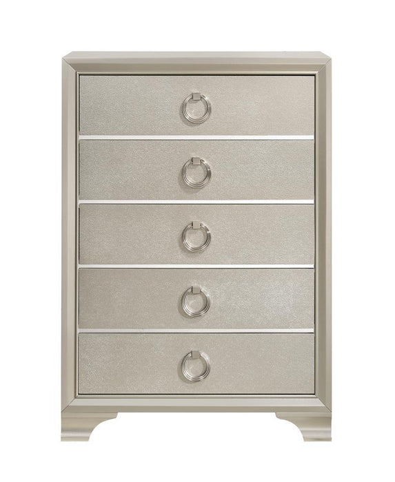 Salford 5-drawer Chest Metallic Sterling - Home Discount Furniture - NJ-linden