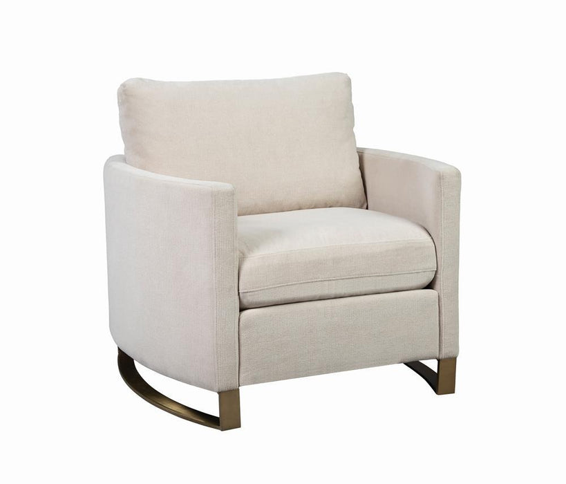 Corliss Upholstered Arched Arms Chair Beige - Home Discount Furniture - NJ-linden