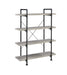 Delray 4-tier Open Shelving Bookcase Grey Driftwood and Black - Home Discount Furniture - NJ-linden