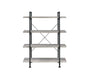 Delray 4-tier Open Shelving Bookcase Grey Driftwood and Black - Home Discount Furniture - NJ-linden