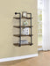 Elmcrest 24-inch Wall Shelf Black and Rustic Oak - Home Discount Furniture - NJ-linden