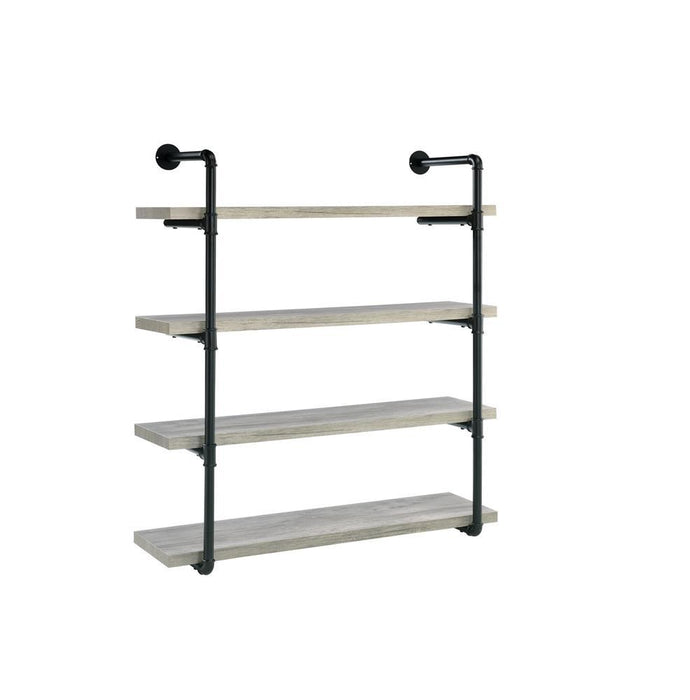Elmcrest 40-inch Wall Shelf Black and Grey Driftwood - Home Discount Furniture - NJ-linden
