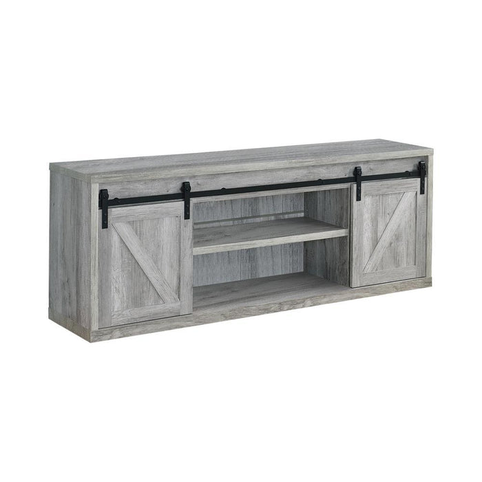 Brockton 71-inch 3-shelf Sliding Doors TV Console Grey Driftwood - Home Discount Furniture - NJ-linden