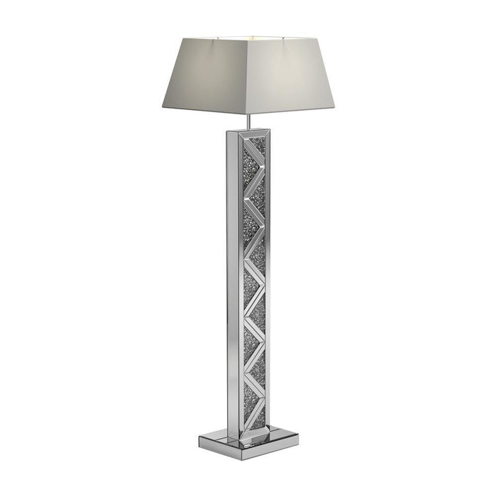 Carmen Geometric Base Floor Lamp Silver - Home Discount Furniture - NJ-linden