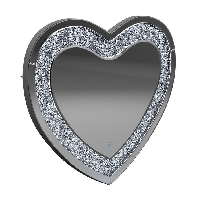 Aiko Heart Shape Wall Mirror Silver - Home Discount Furniture - NJ-linden