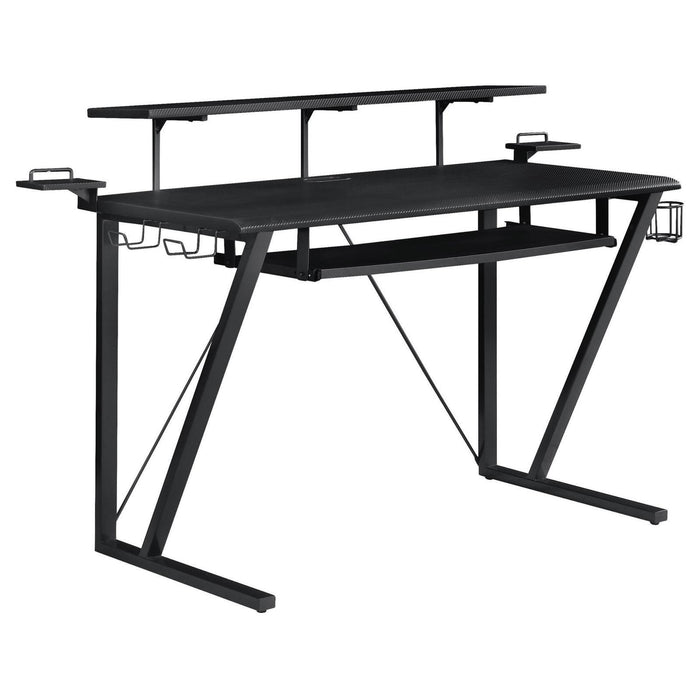 Wedalia Gaming Desk with Cup Holder Gunmetal - Home Discount Furniture - NJ-linden