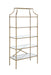 Serena 5-tier Tempered Glass Shelves Bookcase Matte Gold - Home Discount Furniture - NJ-linden