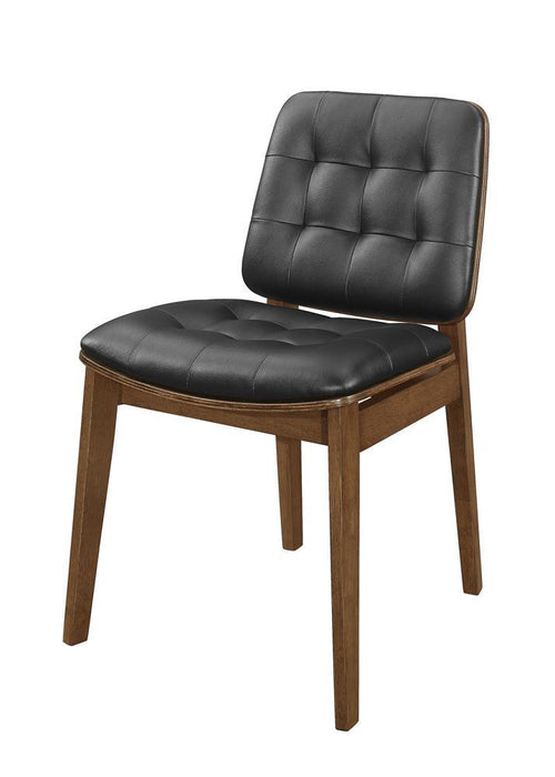 Redbridge Tufted Back Side Chairs Natural Walnut and Black (Set of 2) - Home Discount Furniture - NJ-linden