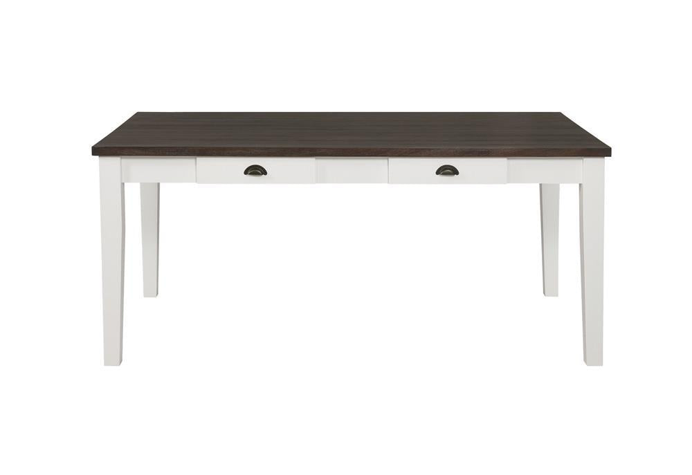 Kingman 4-drawer Dining Table Espresso and White - Home Discount Furniture - NJ-linden
