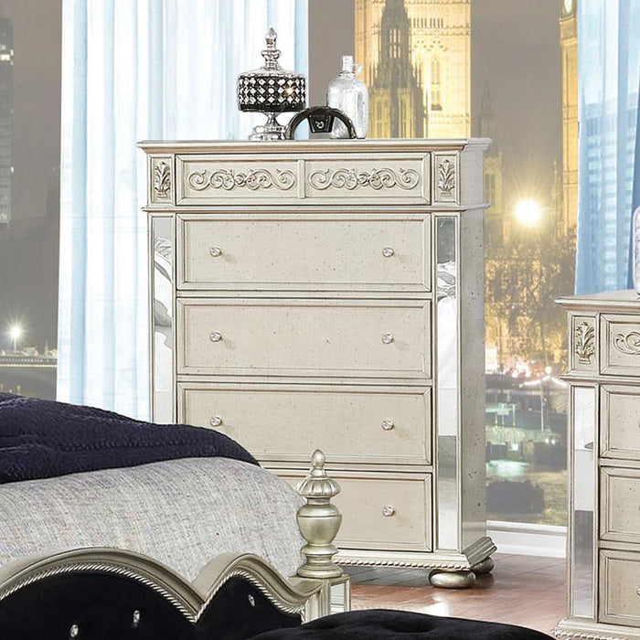 Heidi 5-drawer Chest Metallic Platinum - Home Discount Furniture - NJ-linden