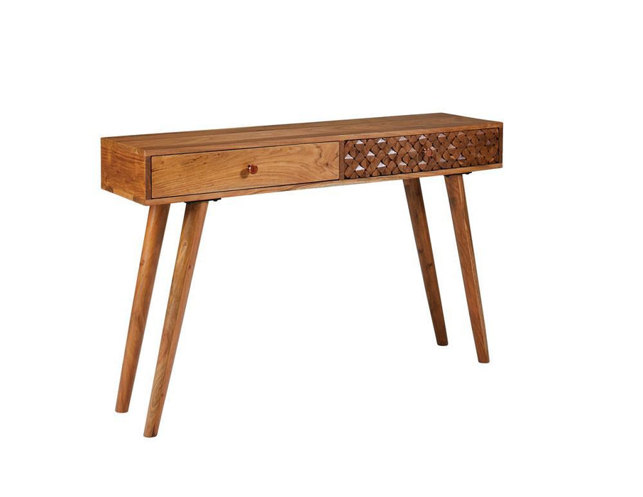 Lotus 2-drawer Console Table Natural Brown - Home Discount Furniture - NJ-linden
