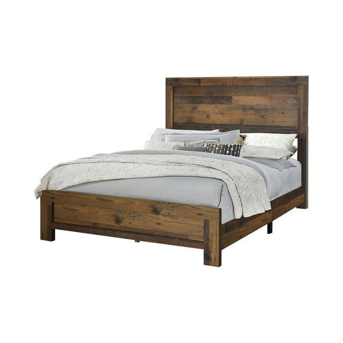 Sidney Eastern King Panel Bed Rustic Pine - Home Discount Furniture - NJ-linden