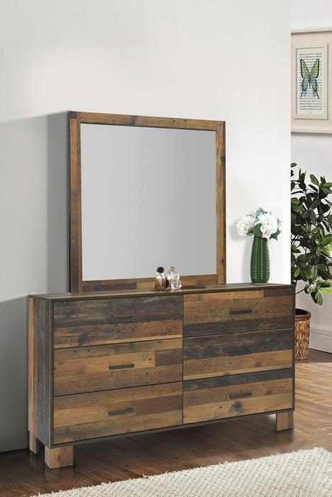 Sidney Square Dresser Mirror Rustic Pine - Home Discount Furniture - NJ-linden