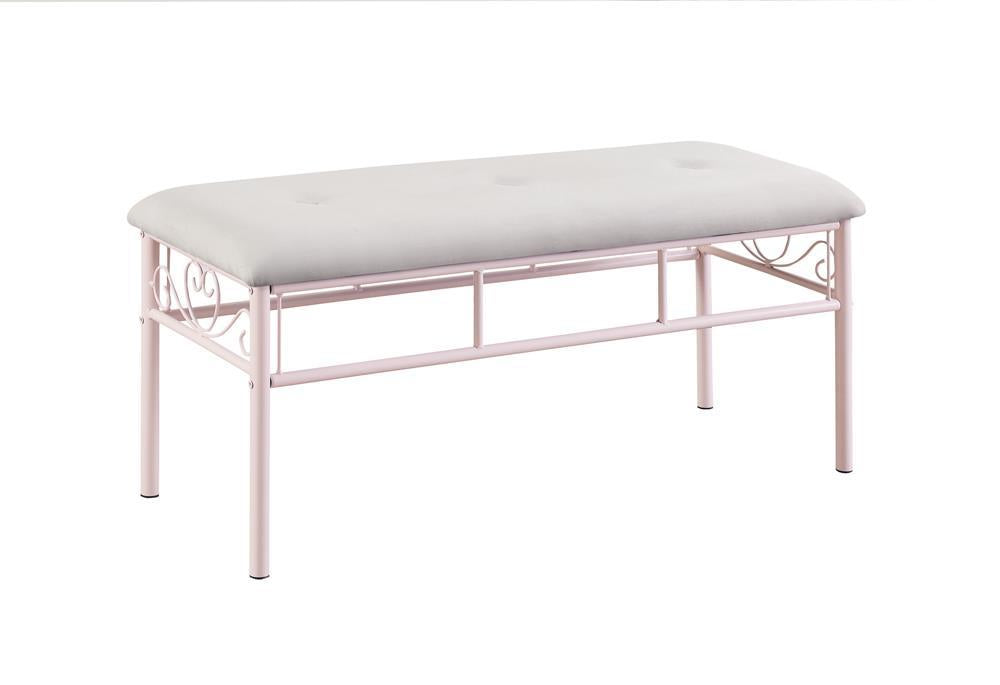 Massi Tufted Upholstered Bench Powder Pink - Home Discount Furniture - NJ-linden