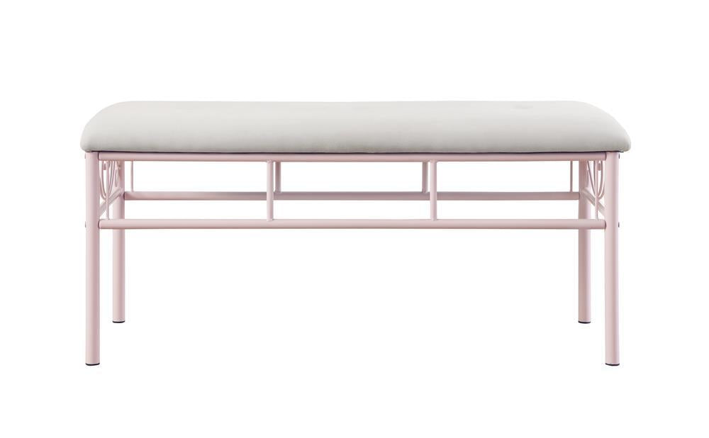 Massi Tufted Upholstered Bench Powder Pink - Home Discount Furniture - NJ-linden