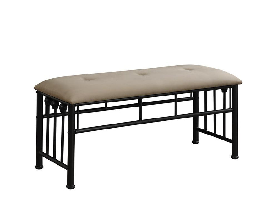 Livingston Upholstered Bench Brown and Dark Bronze - Home Discount Furniture - NJ-linden