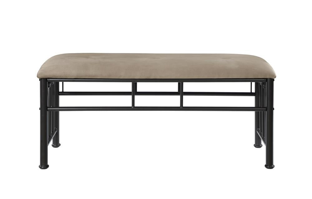 Livingston Upholstered Bench Brown and Dark Bronze - Home Discount Furniture - NJ-linden