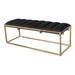 Lorena Tufted Cushion Bench Dark Grey and Gold - Home Discount Furniture - NJ-linden