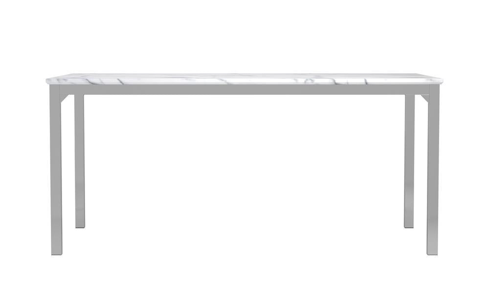 Athena Rectangle Dining Table with Marble Top Chrome - Home Discount Furniture - NJ-linden