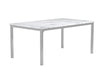 Athena Rectangle Dining Table with Marble Top Chrome - Home Discount Furniture - NJ-linden