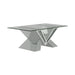 Taffeta V-shaped Coffee Table with Glass Top Silver - Home Discount Furniture - NJ-linden