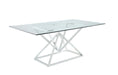 Beaufort Rectangle Glass Top Dining Table Chrome - Home Discount Furniture - NJ-linden