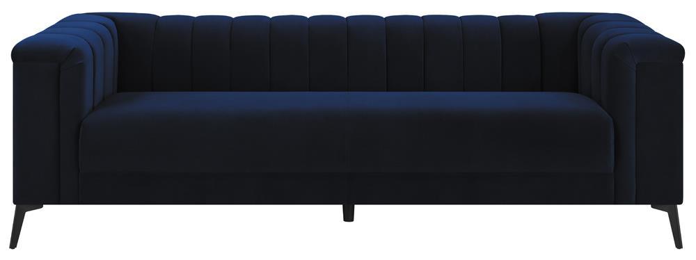 Chalet Tuxedo Arm Sofa Blue - Home Discount Furniture - NJ-linden
