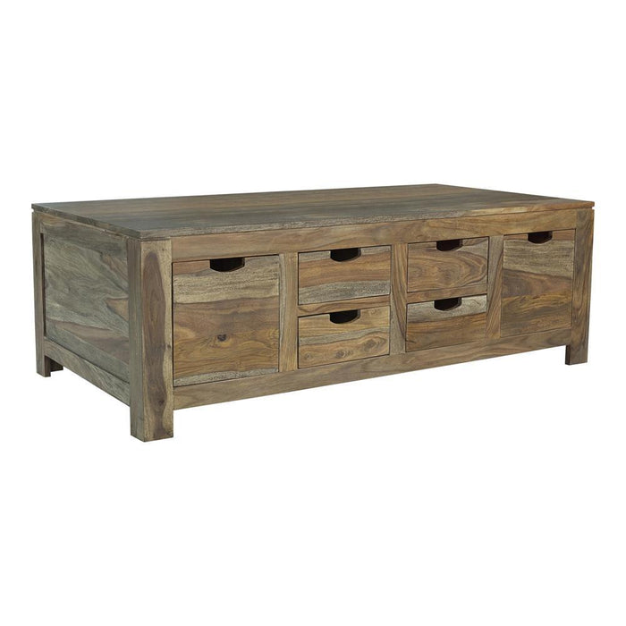 Esther 6-drawer Storage Coffee Table Natural Sheesham - Home Discount Furniture - NJ-linden